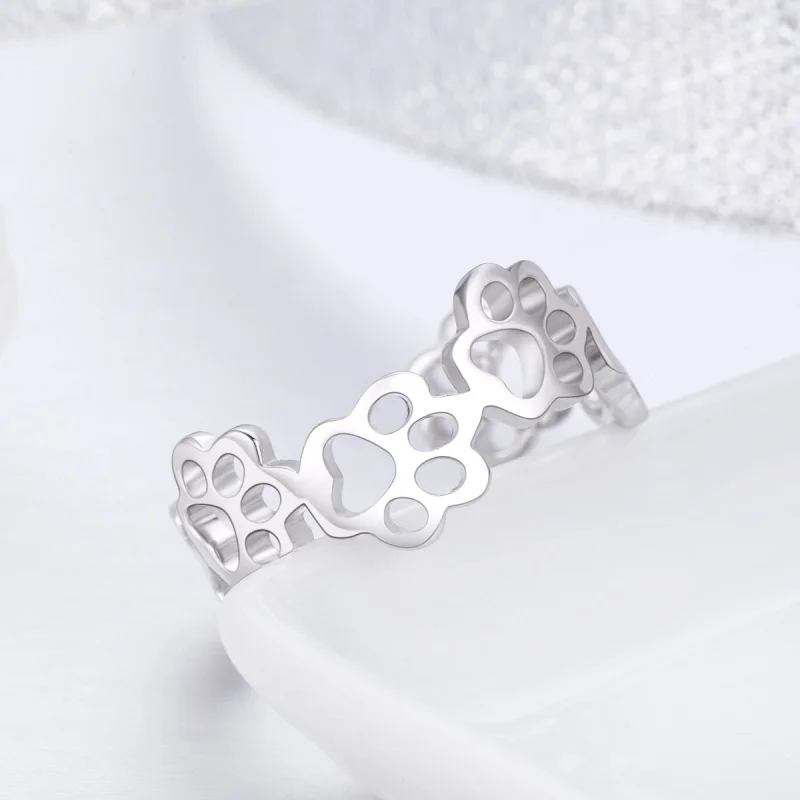 (Bild für) Silberner Paw Trail-Ring im Pandora-Stil - SCR424 - Ansicht 6