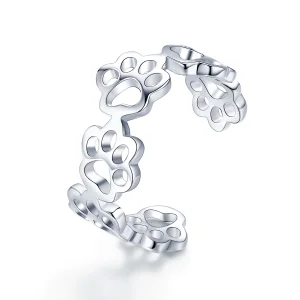 (Bild für) Silberner Paw Trail-Ring im Pandora-Stil - SCR424