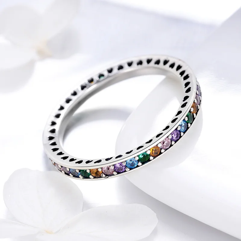 (Bild für) Silberner Regenbogenring im Pandora-Stil - SCR392 - Ansicht 5