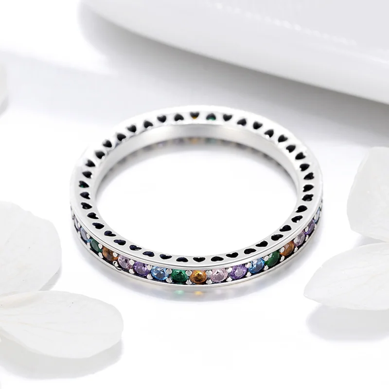 (Bild für) Silberner Regenbogenring im Pandora-Stil - SCR392 - Ansicht 6