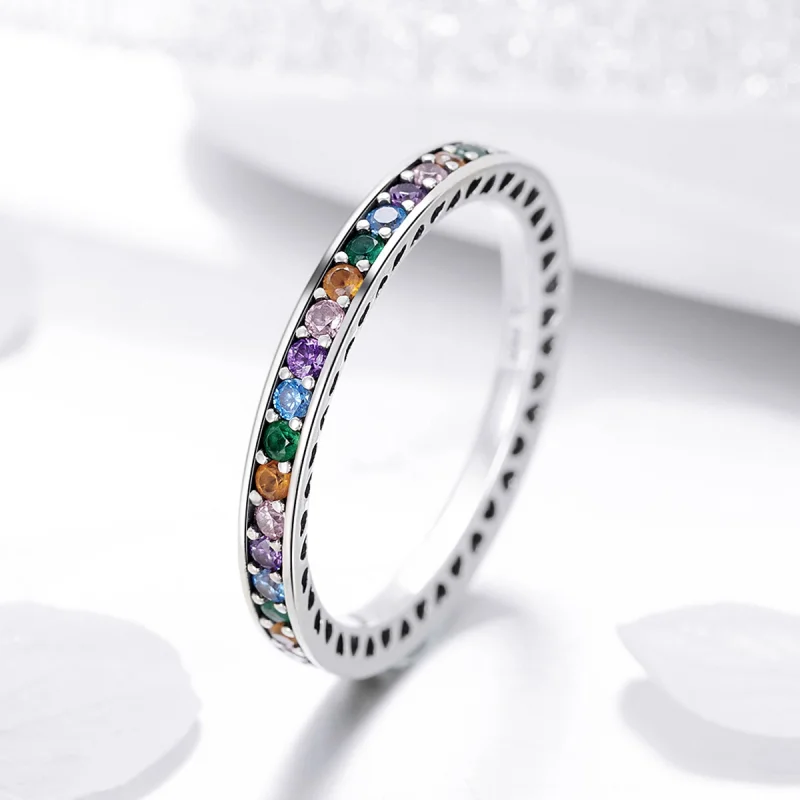 (Bild für) Silberner Regenbogenring im Pandora-Stil - SCR392 - Ansicht 7