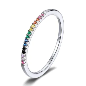 (Bild für) Silberner Regenbogenring im Pandora-Stil - SCR583