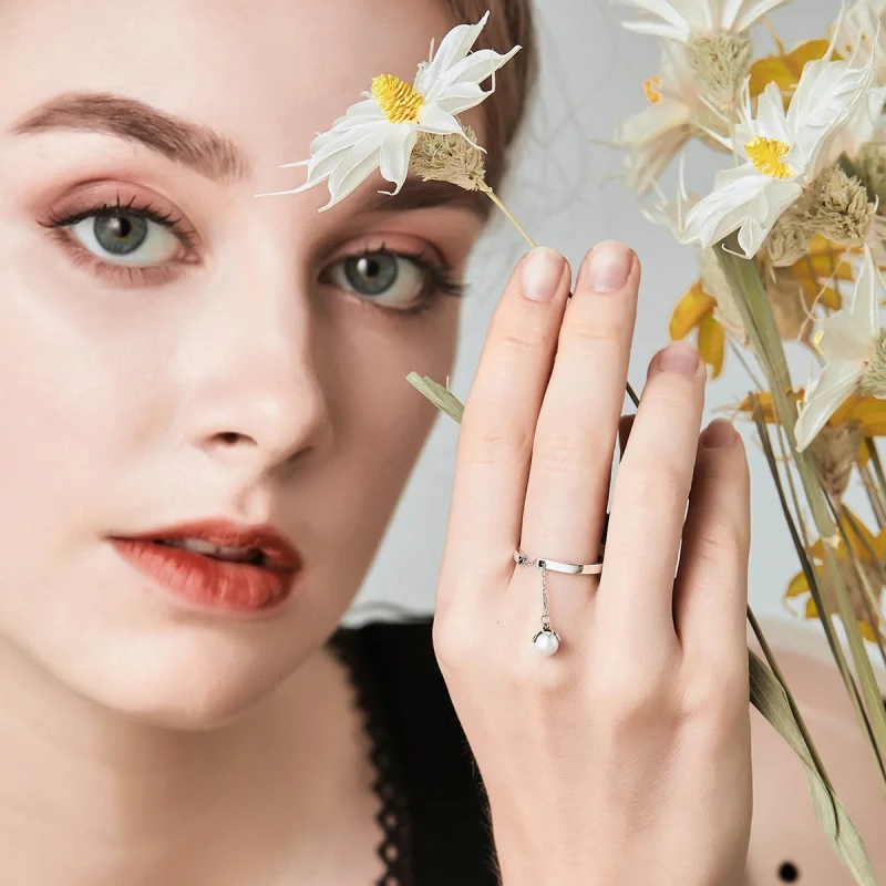 (Bild für) Silberner Ring „Blumentränen“ im Pandora-Stil - SCR165 - Ansicht 5