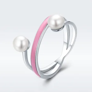 (Bild für) Silberner Ring mit eleganter Geometrie im Pandora-Stil - SCR234