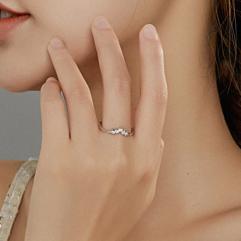 (Bild für) Silberner Ring mit Prinzessinnenkrone im Pandora-Stil - SCR686 - Ansicht 7