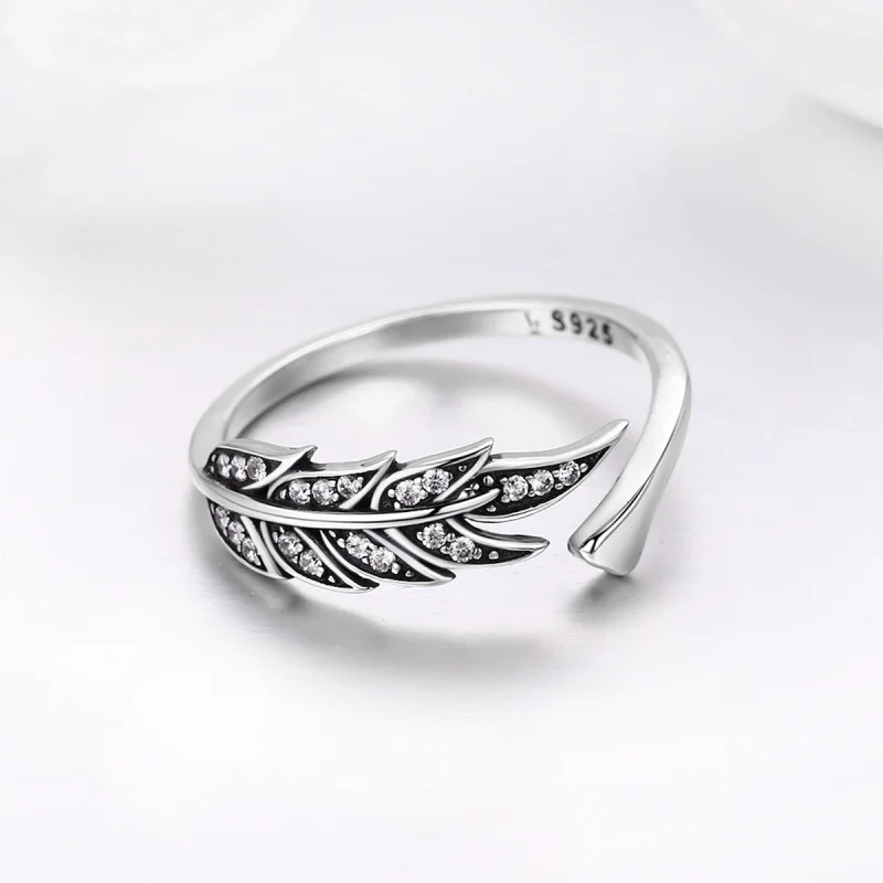 (Bild für) Silberner Ring mit wunderschönen Blättern im Pandora-Stil - SCR313 - Ansicht 5