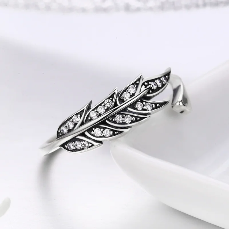 (Bild für) Silberner Ring mit wunderschönen Blättern im Pandora-Stil - SCR313 - Ansicht 6