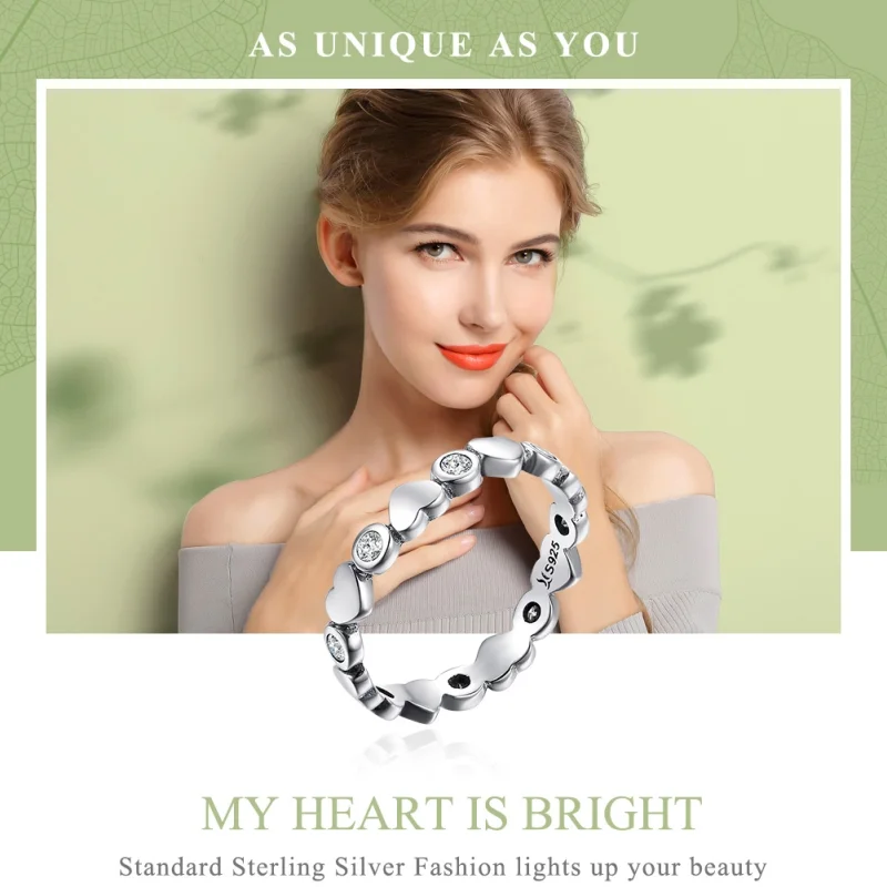 (Bild für) Silberner Ring „My Heart Is Bright“ im Pandora-Stil - SCR164 - Ansicht 3
