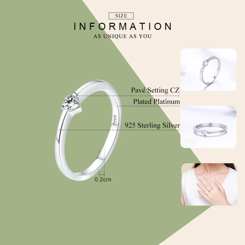 (Bild für) Silberner „Simple Grace“-Ring im Pandora-Stil - SCR450 - Ansicht 3