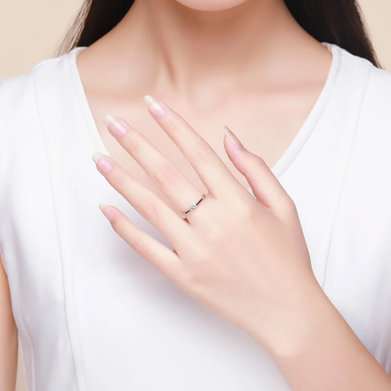 (Bild für) Silberner „Simple Grace“-Ring im Pandora-Stil - SCR450 - Ansicht 7