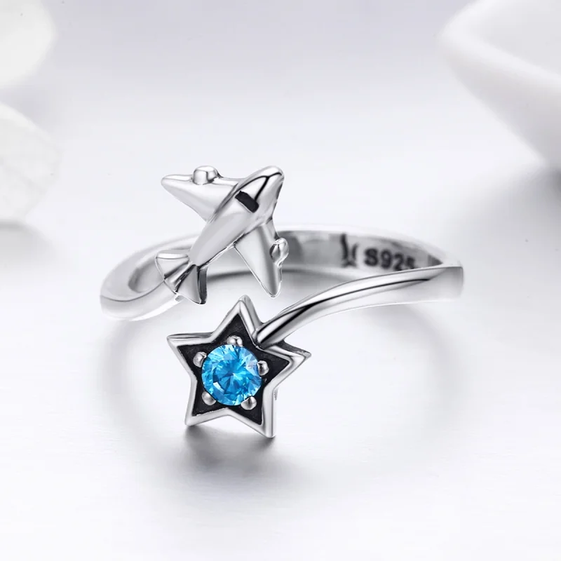 (Bild für) Silberner Star Tours-Ring im Pandora-Stil - SCR322 - Ansicht 8
