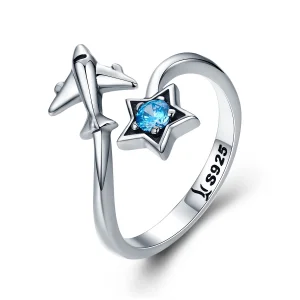 (Bild für) Silberner Star Tours-Ring im Pandora-Stil - SCR322