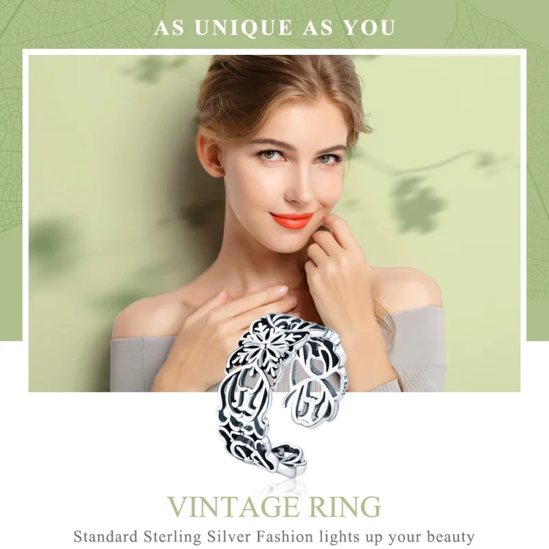 (Bild für) Silberner Vintage-Ring im Pandora-Stil - SCR500 - Ansicht 2