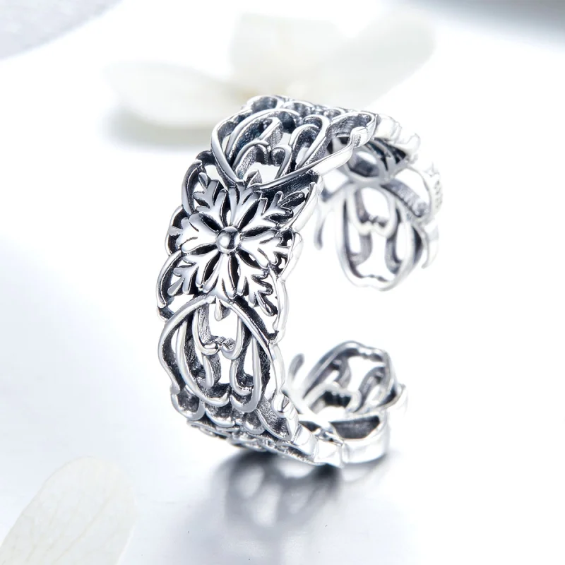 (Bild für) Silberner Vintage-Ring im Pandora-Stil - SCR500 - Ansicht 4