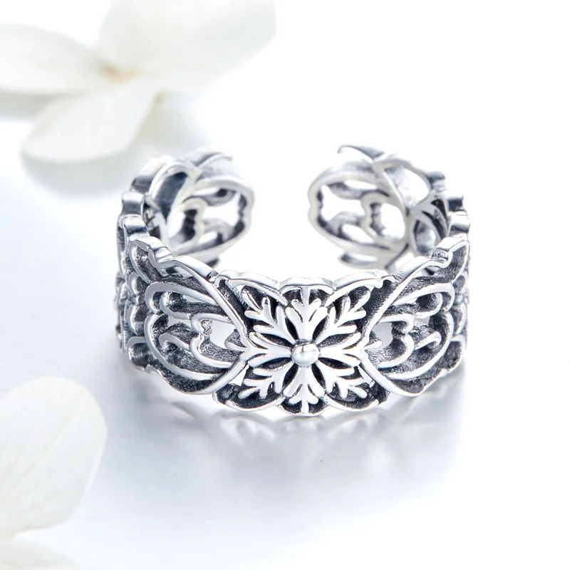 (Bild für) Silberner Vintage-Ring im Pandora-Stil - SCR500 - Ansicht 5