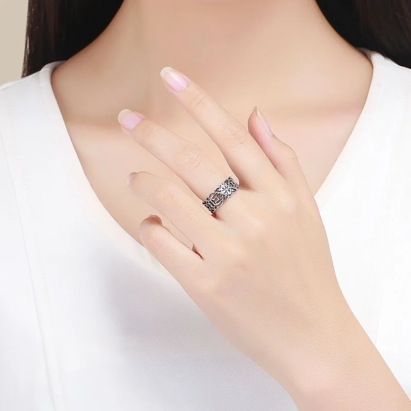 (Bild für) Silberner Vintage-Ring im Pandora-Stil - SCR500 - Ansicht 7