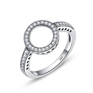 (Bild für) Silberring im Pandora-Stil mit Halo-Ring - SCR041