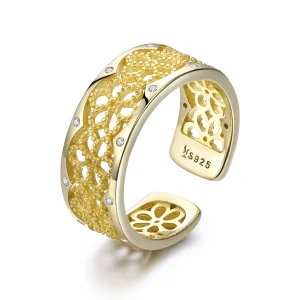 (Bild für) Vergoldeter „Allure From Lace“-Ring im Pandora-Stil - SCR460