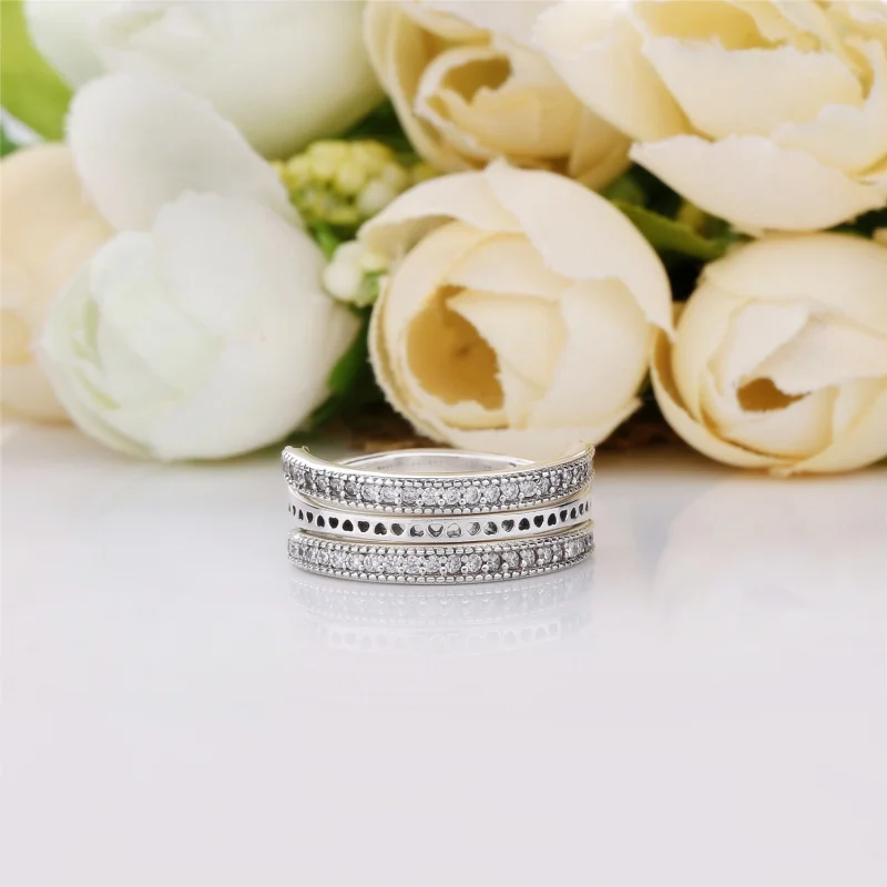 (Bild für) Flipping Hearts of PANDORA Ring, klare CZ - 197404CZ - Ansicht 2