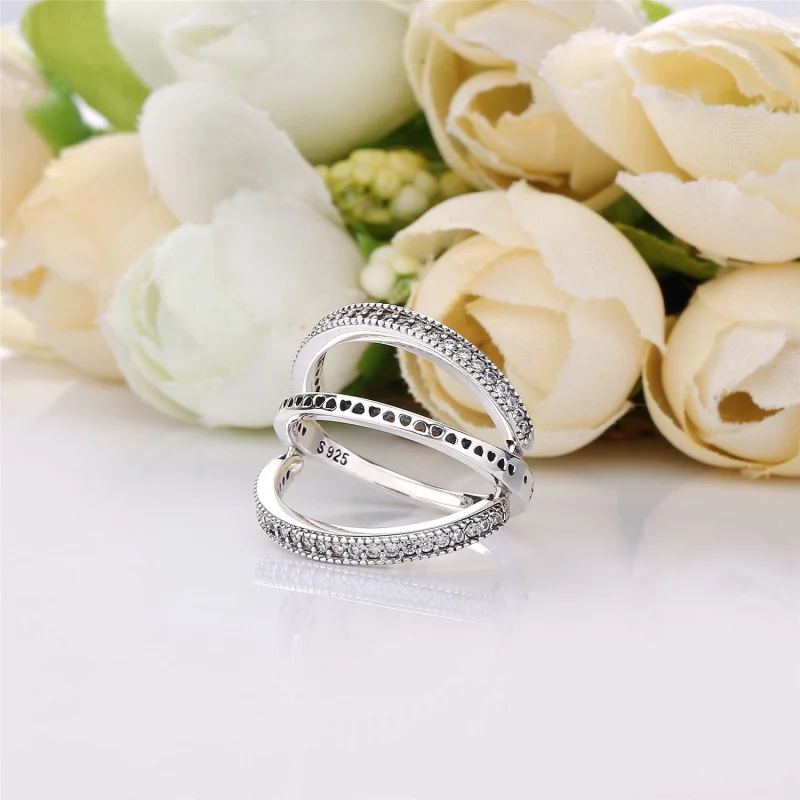 (Bild für) Flipping Hearts of PANDORA Ring, klare CZ - 197404CZ - Ansicht 4