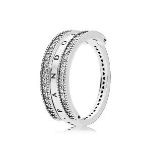 (Bild für) Flipping Hearts of PANDORA Ring, klare CZ - 197404CZ