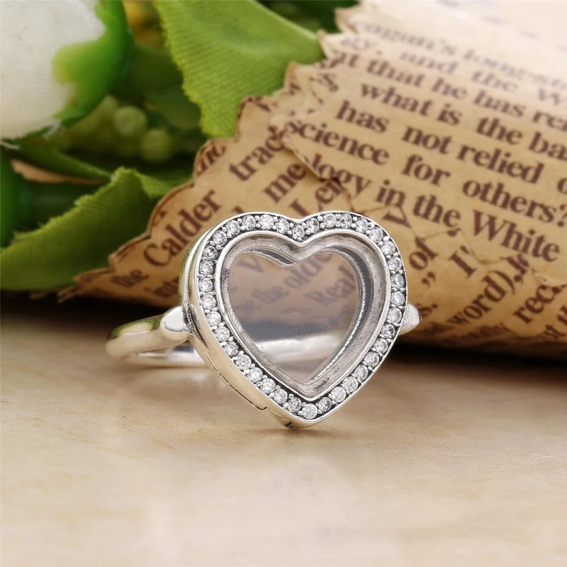 (Bild für) Funkelnder PANDORA Floating Heart Medaillonring - 197252CZ - Ansicht 2