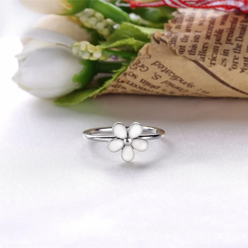 (Bild für) PANDORA Darling Daisy mit weißem Emaille-Ring im Ruhestand - 190899EN12 - Ansicht 2