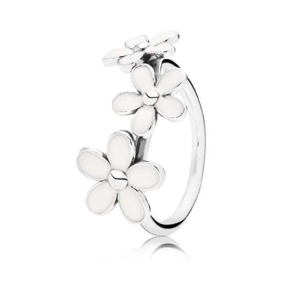 (Bild für) PANDORA Dreifacher Ring mit weißen Gänseblümchen - 190900EN12