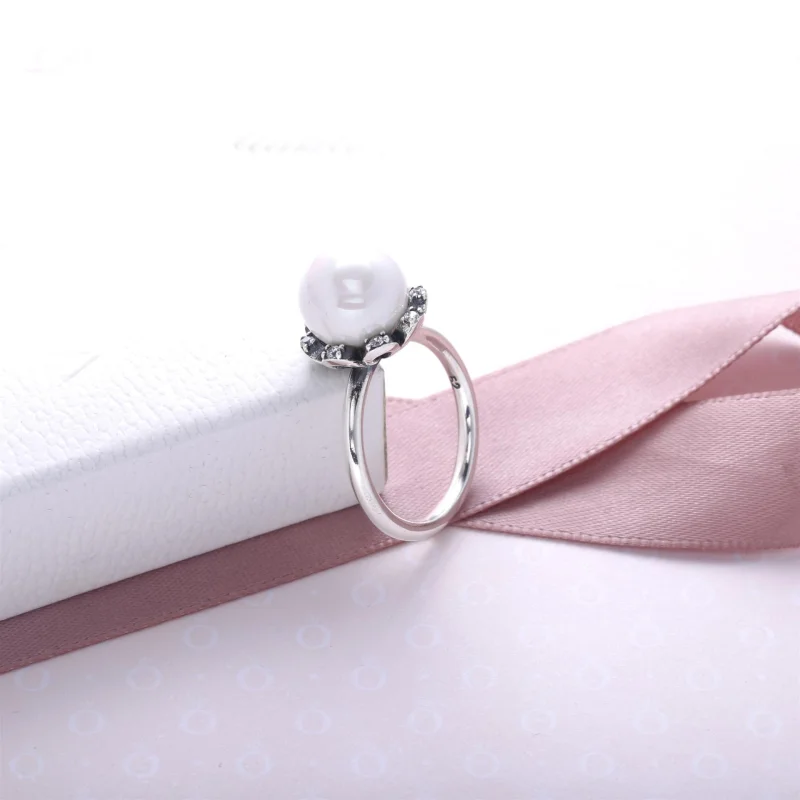 (Bild für) PANDORA Everlasting Grace Stapelring, Perle und klarer Cz - 190916P - Ansicht 3