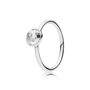 (Bild für) PANDORA Geburtsstein-Ring „April-Tröpfchen“. - 191012RC