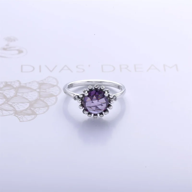 (Bild für) PANDORA Glänzender Amethyst-Ring - 190910NBC - Ansicht 2