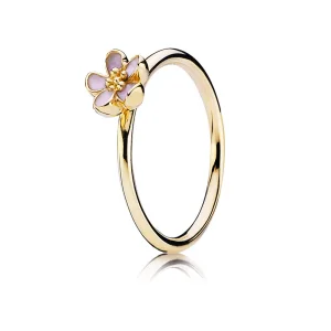 (Bild für) PANDORA Kirschblüten-Stapelring, rosafarbener und 14-karätiger Goldring - 150174EN40