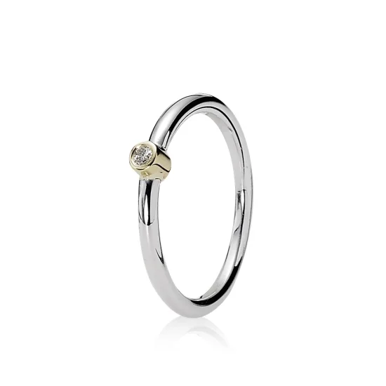 (Bild für) PANDORA Morning Star, Silberring, 14 Karat, 0,03 ct TW h/vs Diamant - 190213D