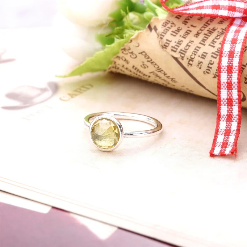 (Bild für) PANDORA November-Tröpfchen mit Citrin-Ring - 191012CI - Ansicht 2