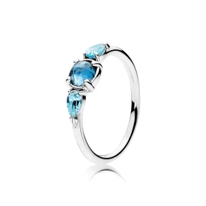 (Bild für) PANDORA Patterns of Frost mit mondscheinblauem, himmelblauem Kristallring - 191016NMB