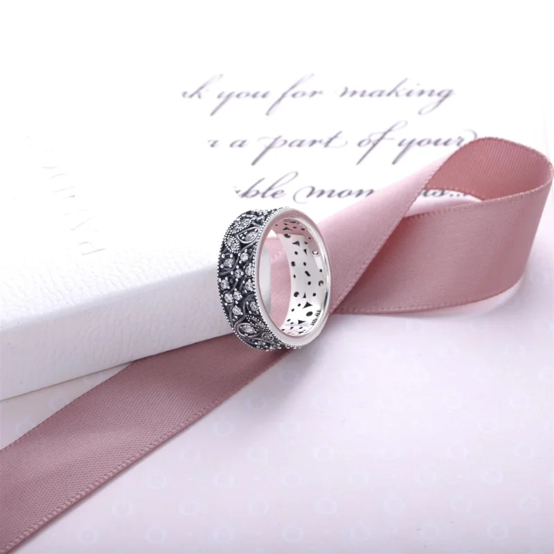 (Bild für) PANDORA Ring mit schimmernden Blättern - 190965CZ - Ansicht 3
