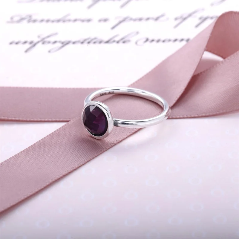 (Bild für) PANDORA-Ring mit Tropfen-Geburtsstein für Februar - 191012SAM - Ansicht 2