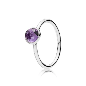 (Bild für) PANDORA-Ring mit Tropfen-Geburtsstein für Februar - 191012SAM