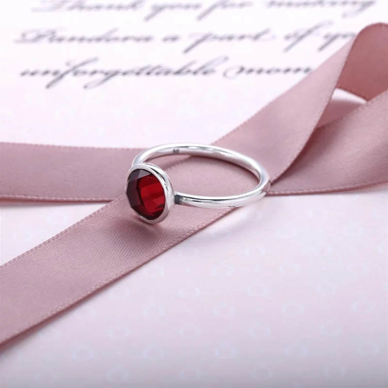 (Bild für) PANDORA-Ring mit Tropfen-Geburtsstein für Juli - 191012SRU - Ansicht 2