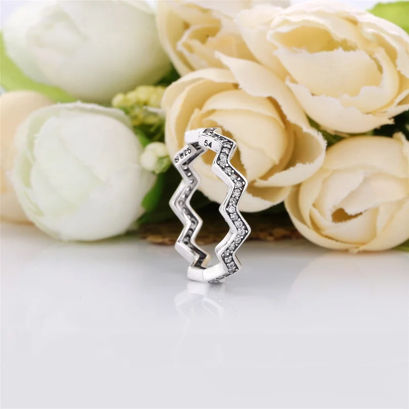 (Bild für) PANDORA Schimmernder Zickzack-Ring, klare CZ - 197751CZ - Ansicht 2