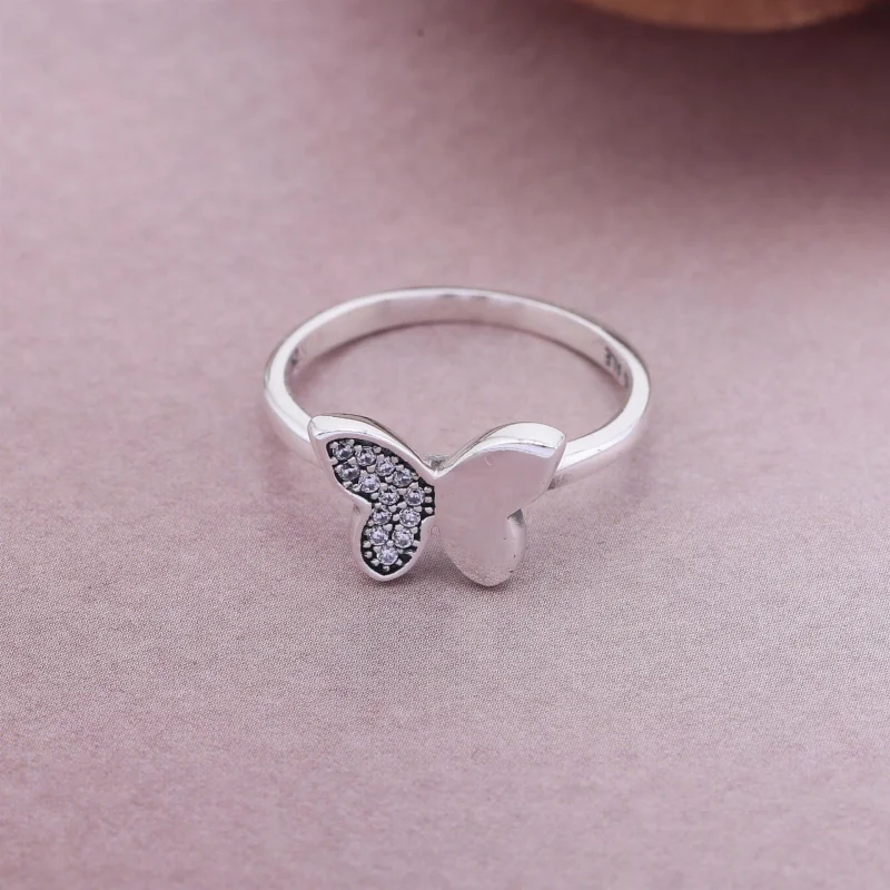 (Bild für) PANDORA Schmetterlings-Silberring mit klarem Zirkonia - 190993CZ - Ansicht 2