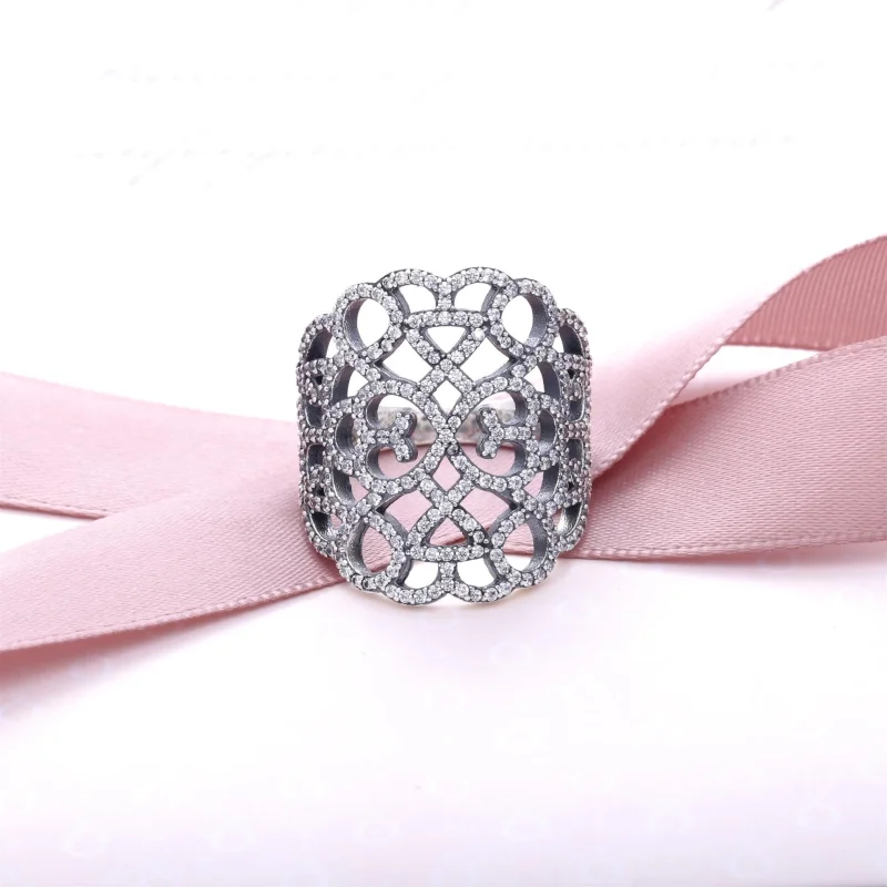 (Bild für) PANDORA Spitzen-Silberring mit Zirkonia - 190907CZ - Ansicht 2