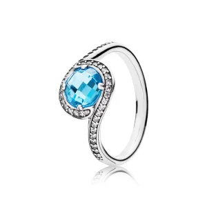 (Bild für) PANDORA Strahlende Verzierung, himmelblauer Kristall und klare CZ-Ringe - 190968NBS
