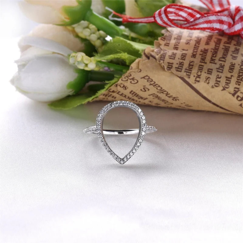 (Bild für) PANDORA Tropfen-Silhouette-Ring mit klarem CZ - 196253CZ - Ansicht 2