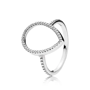 (Bild für) PANDORA Tropfen-Silhouette-Ring mit klarem CZ - 196253CZ