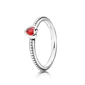 (Bild für) PANDORA Zarter roter Herzring - 190896SGR