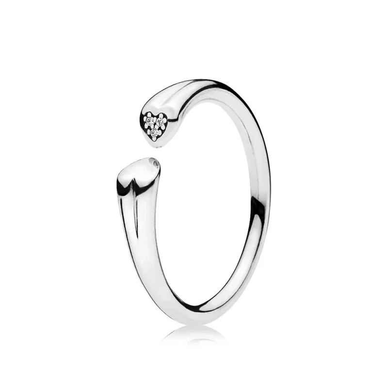 (Bild für) PANDORA Zwei-Herzen-Ring, klare CZ - 196572CZ