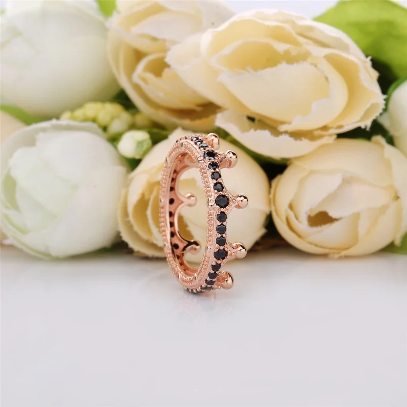 (Bild für) Verzauberter Kronenring, PANDORA Rose™ und schwarzer Kristall - 187087NCK - Ansicht 2