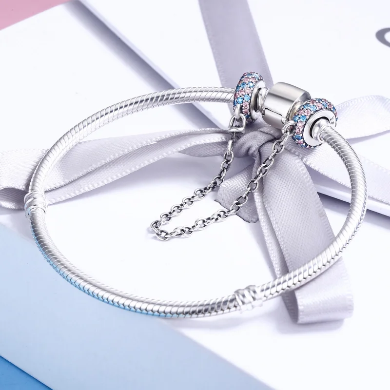 (Bild für) Rosa-blaue Miracle-Sicherheitskette im Pandora-Stil - SCC379 - Ansicht 5