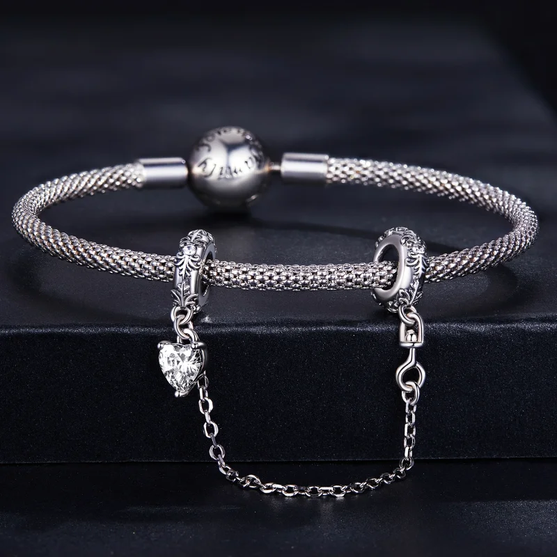 (Bild für) Sicherheitskette im Pandora-Stil mit Retro-Muster - SCC2407 - Ansicht 3